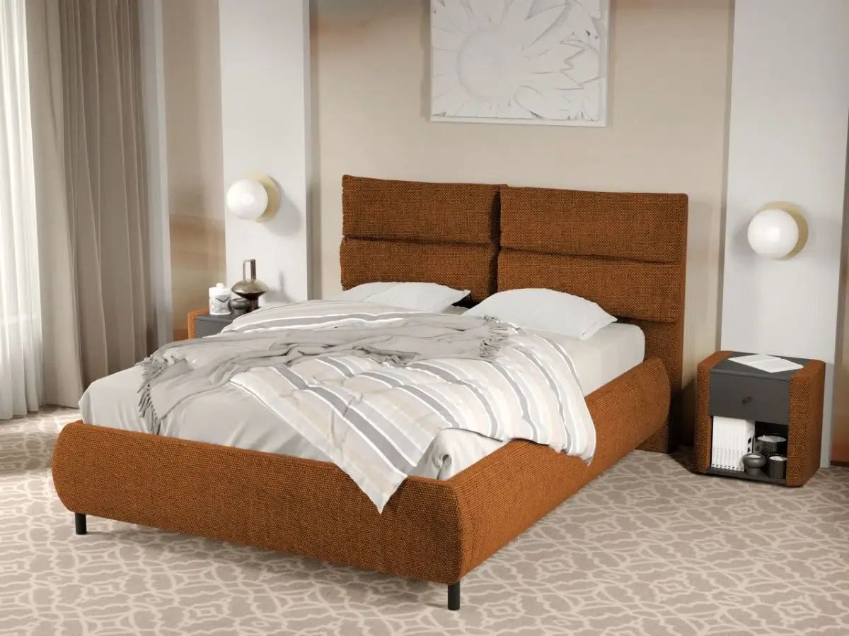 Mobila Laguna Cairo Eden 10 Fix cu Perne pe Spatar Caramiziu 140x200