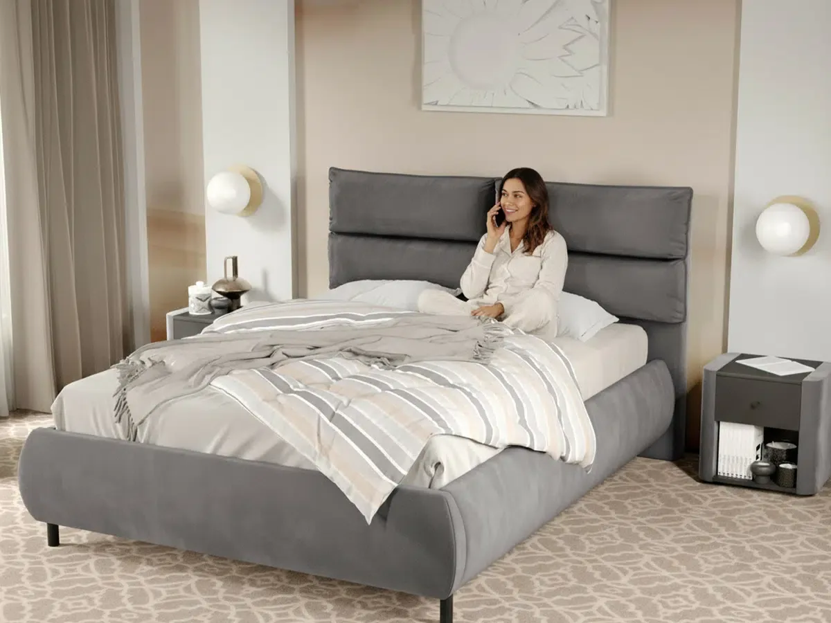 Mobila Laguna Cairo Fix Cu Perne Pe Spatar 140x200 Gri Velluto 16