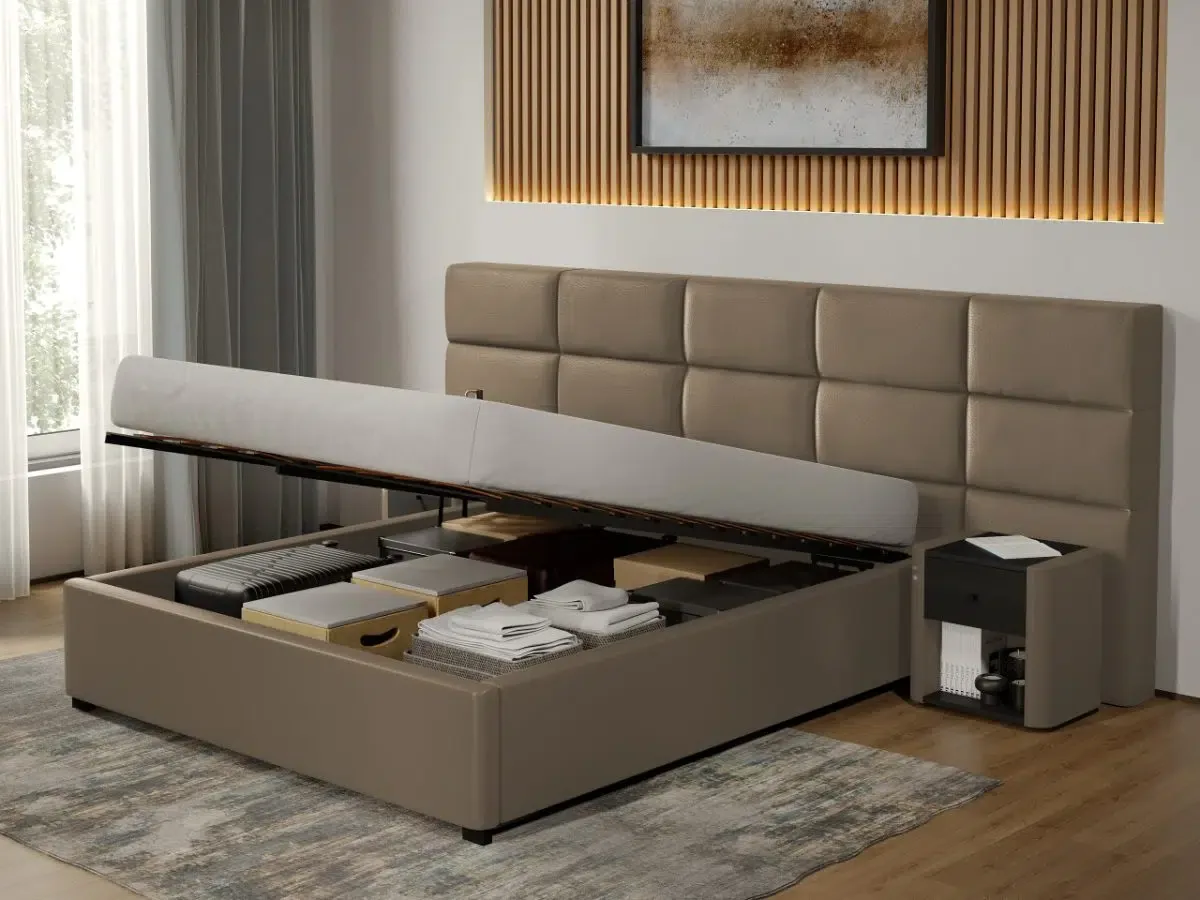 Mobila Laguna Cico 140x190 C2 Piele/Stofa Bej Rabatabil