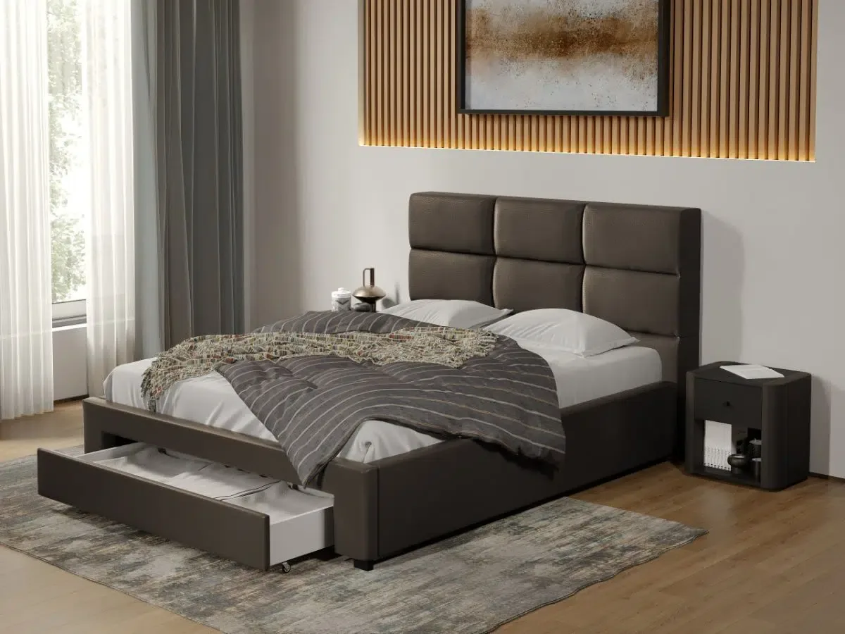 Mobila Laguna Cico 170x114 C1 Piele/Stofa Sertar Ciocolatiu Nube 29