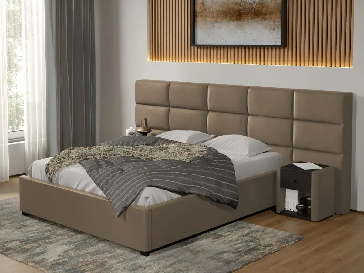 Mobila Laguna Cico fix 180x200 Piele/Stofa Bej Nube 11