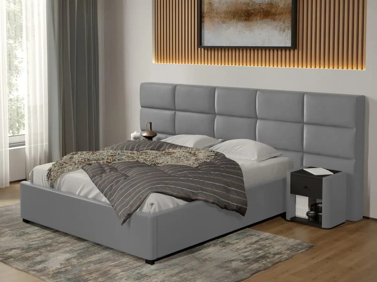 Mobila Laguna Cico Fix C2 180x200 Piele/Stofa Gri Nube 81