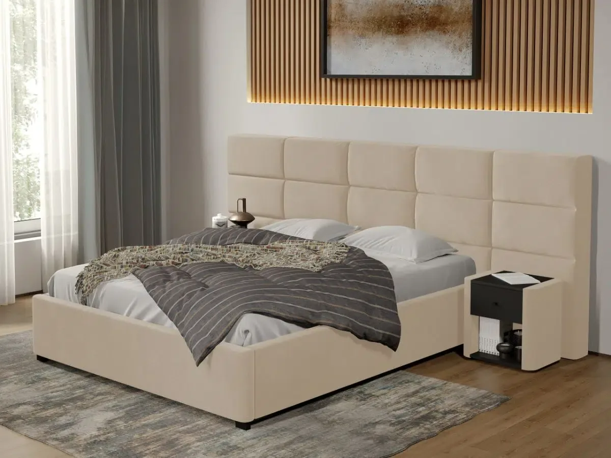 Mobila Laguna Cico fix Falcone 102 Piele/Stofa Bej 160x200