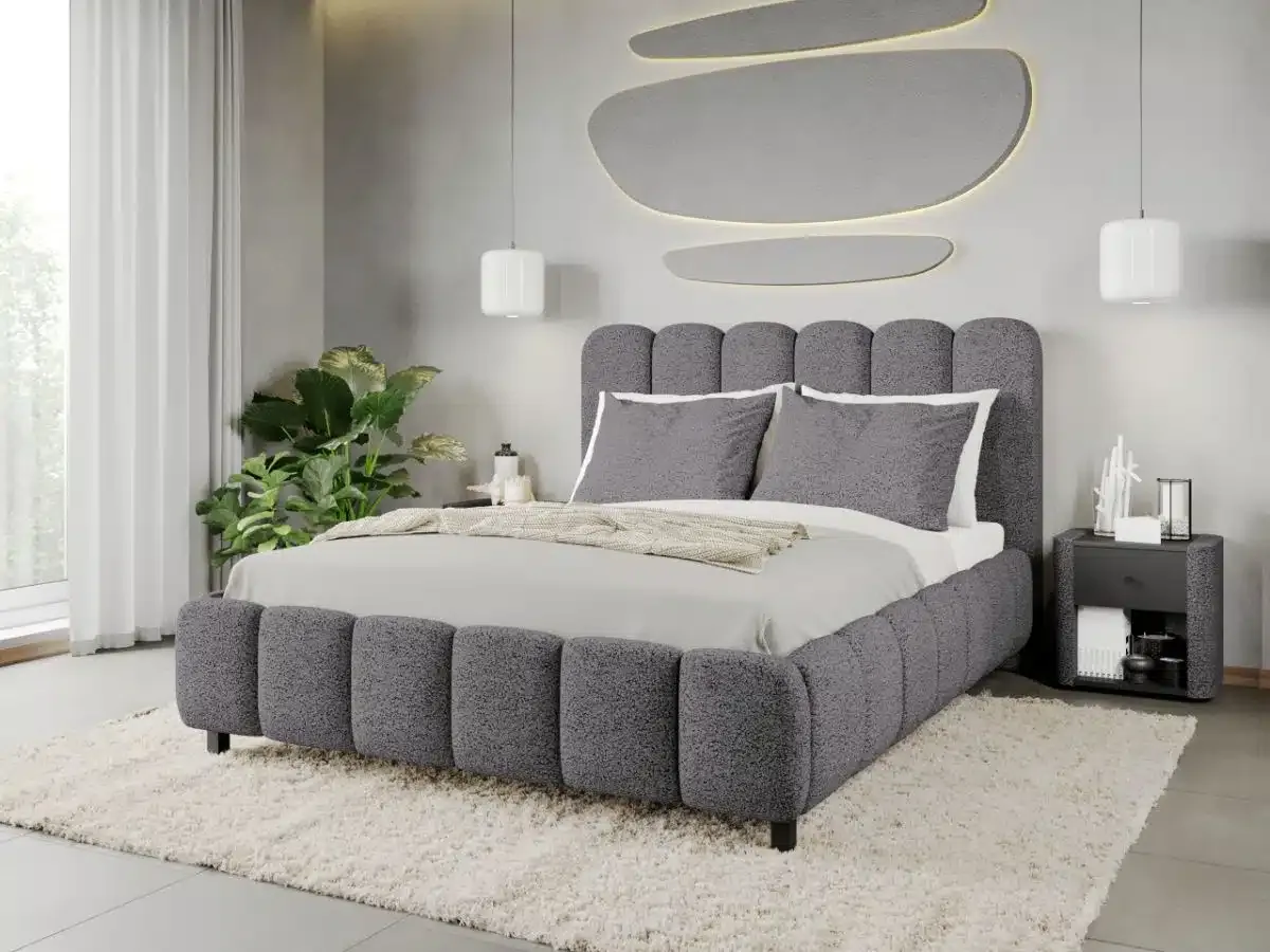 Mobila Laguna Coral 80 Somiera Fixa 160x200 Gri Inchis