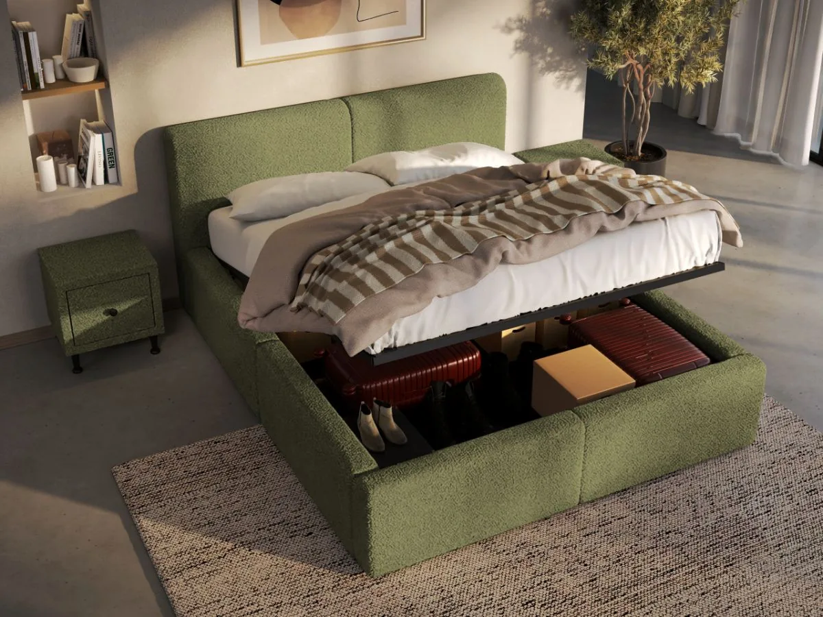 Mobila Laguna Dav 160x200 Verde Coral 25 Somiera Rabatabila Lada Depozitare