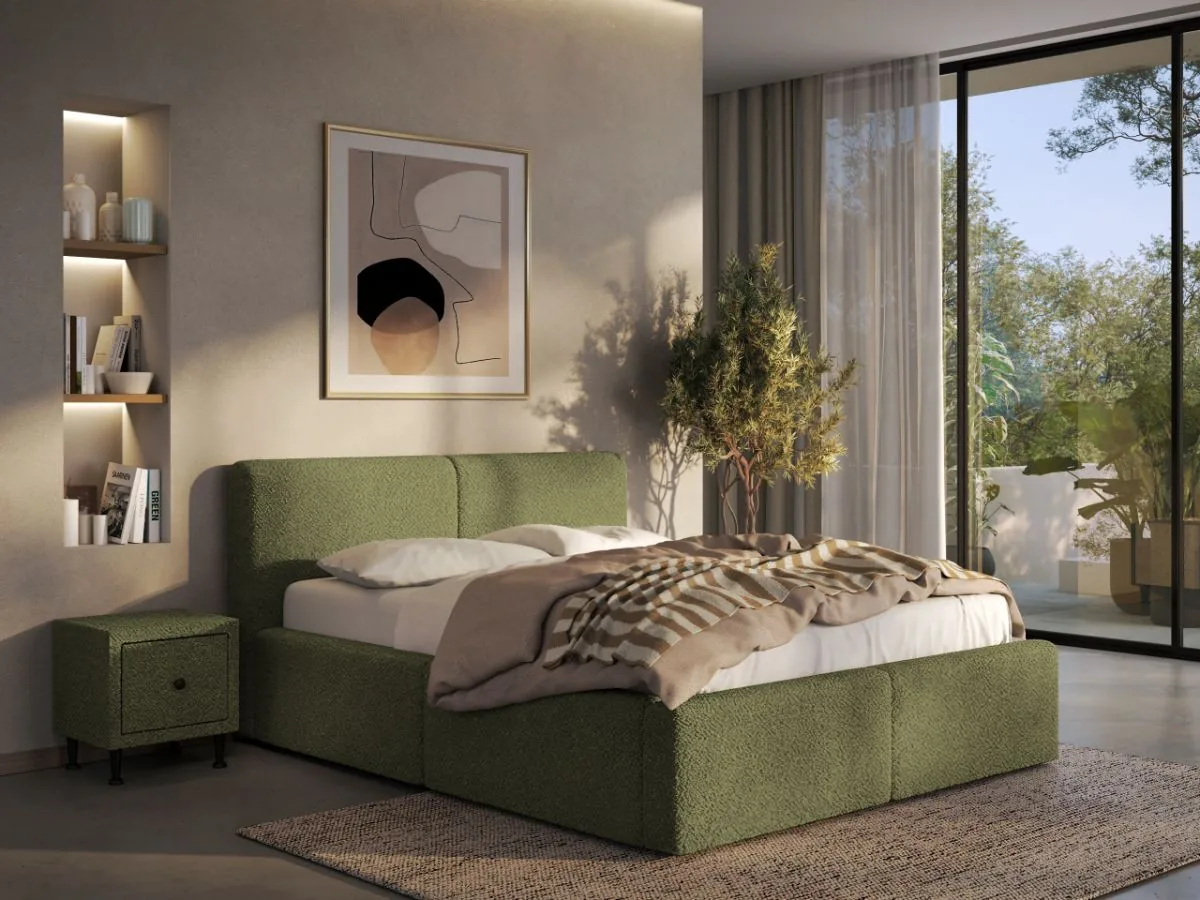 Mobila Laguna Dav 160x200cm Coral 25 cu Somiera Fixa