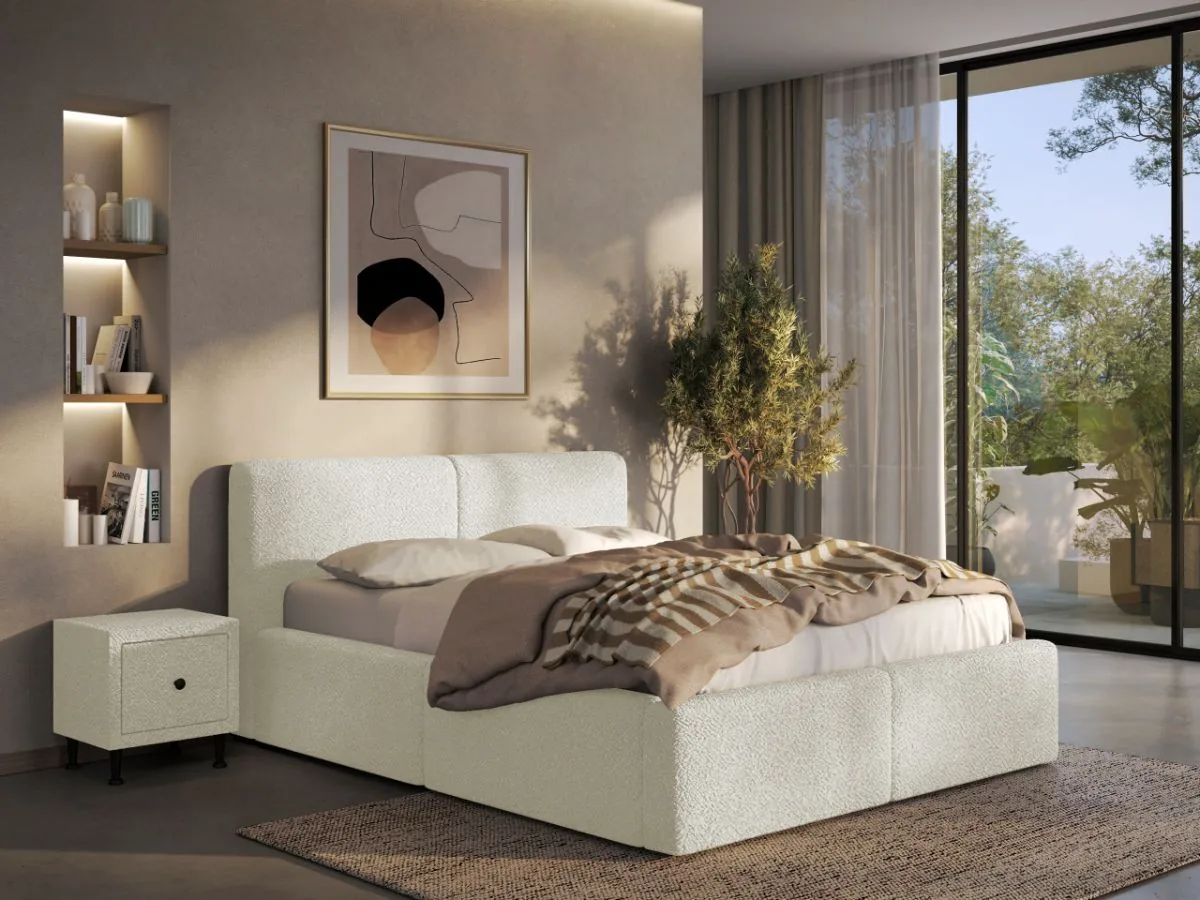 Mobila Laguna Dav cu Somiera Fixa 160x200 Alb Coral 15