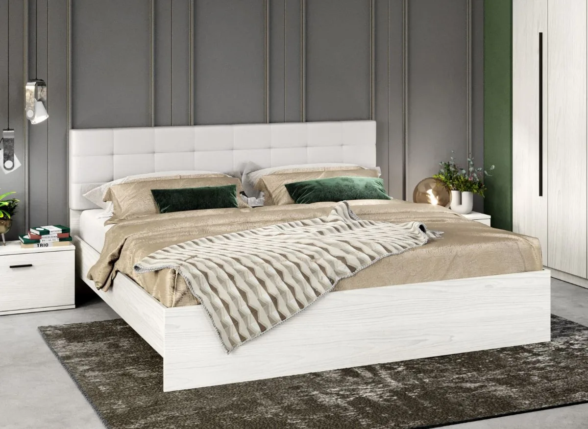 Mobila Laguna Douglas Tapitat Alb 140x200 - imagine 2
