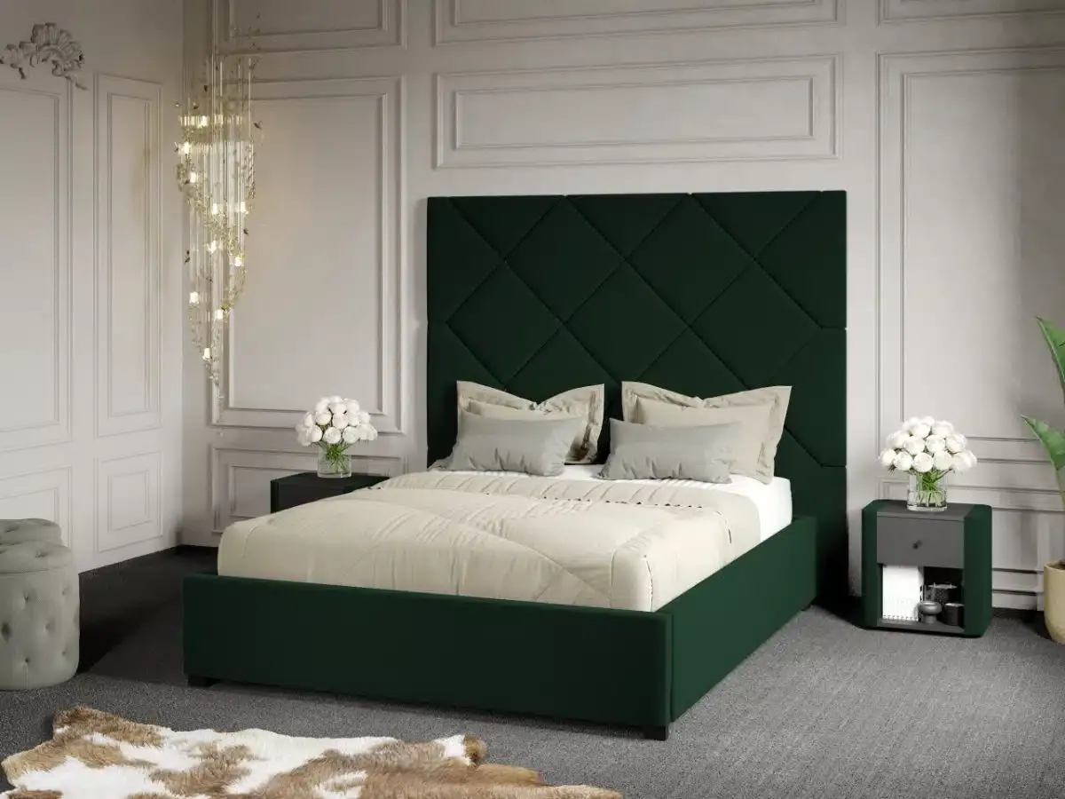 Mobila Laguna Dubai C2 160x200 Verde Inchis cu Somiera Fixa