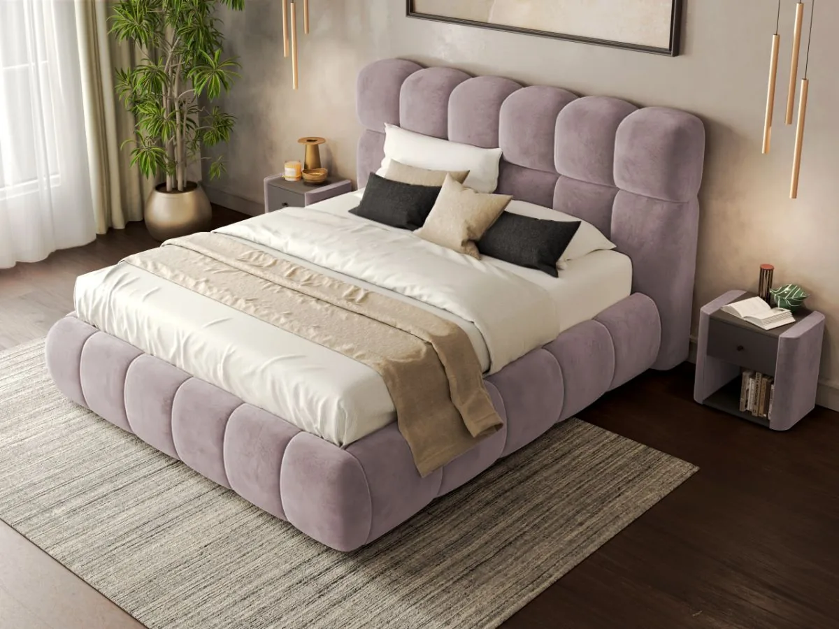 Mobila Laguna Espera 160x200 Velluto 14 Bubble Somiera Fixa Roz