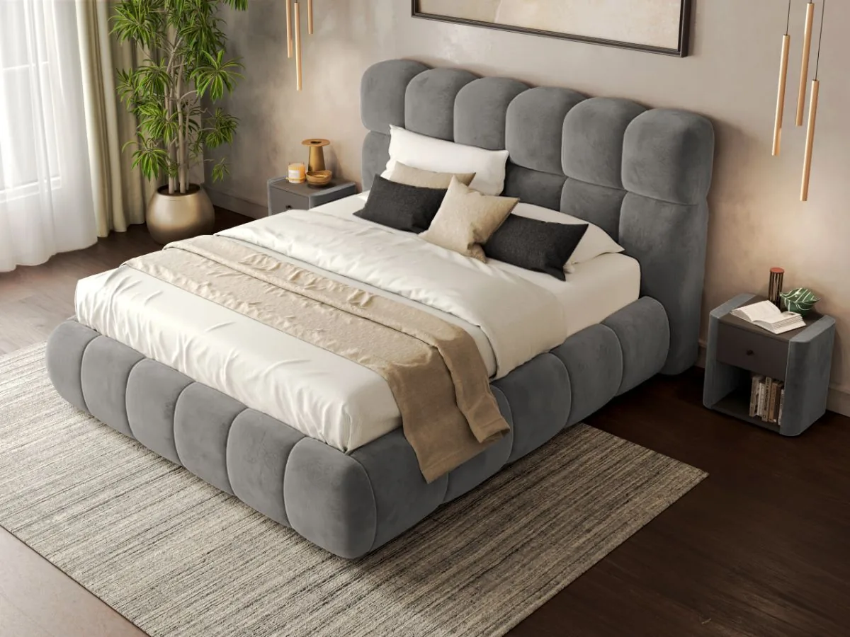 Mobila Laguna Espera Bubble Somiera Fixa 180x200 Gri Velluto 16