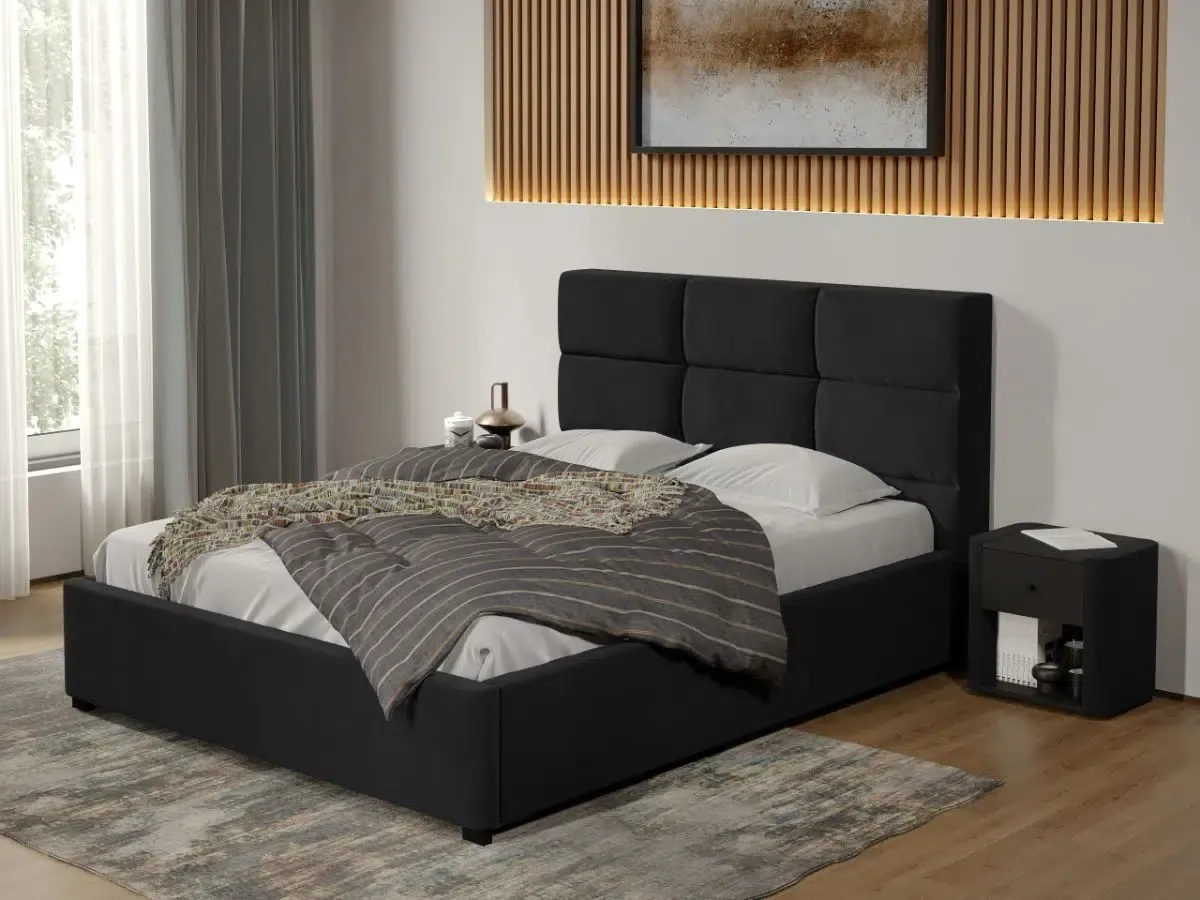 Mobila Laguna Falcone 14 160x200 Cico Fix 170x114 C1 Piele/Stofa Negru