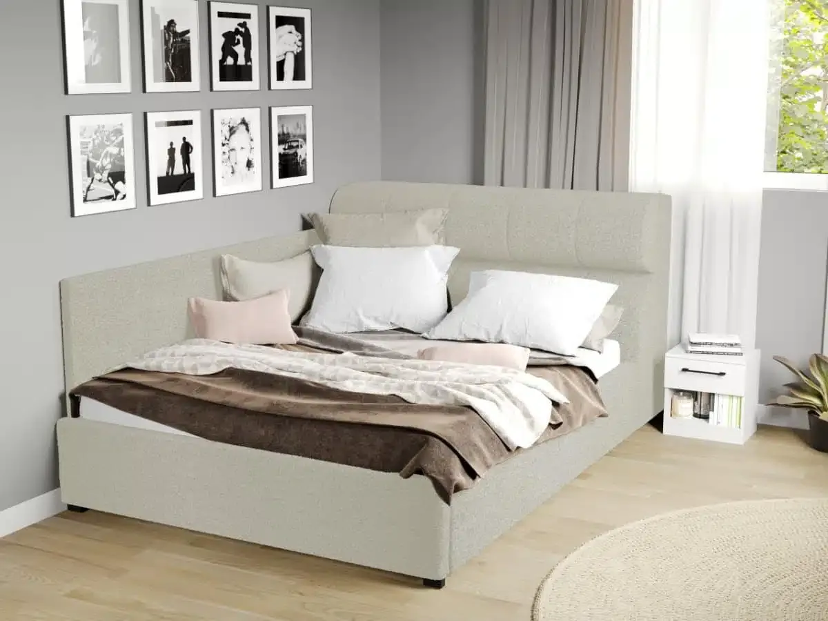 Mobila Laguna Galileo 140x200 Alb Coral 15 De Colt Cu Somiera Fixa