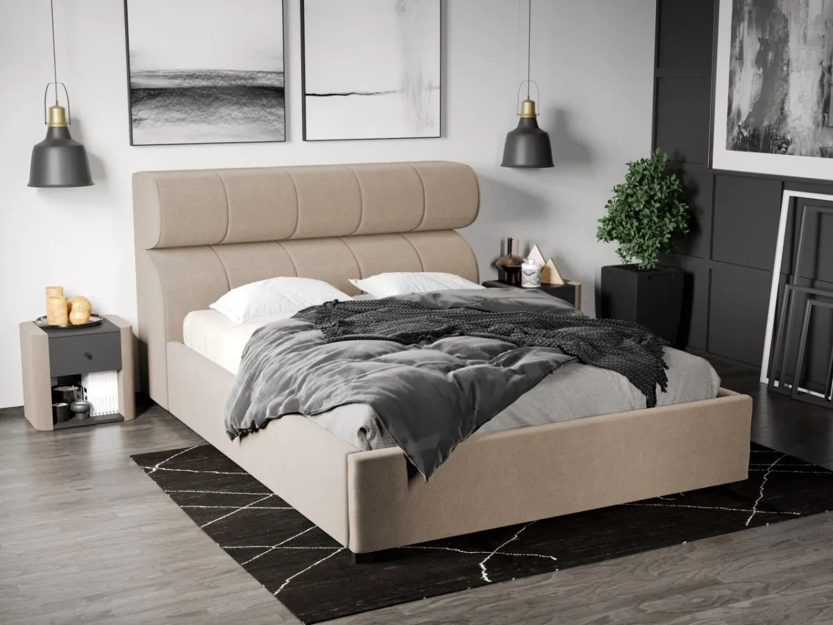 Mobila Laguna Galileo 140x200 Bej Jasmine 22 cu Somiera Fixa