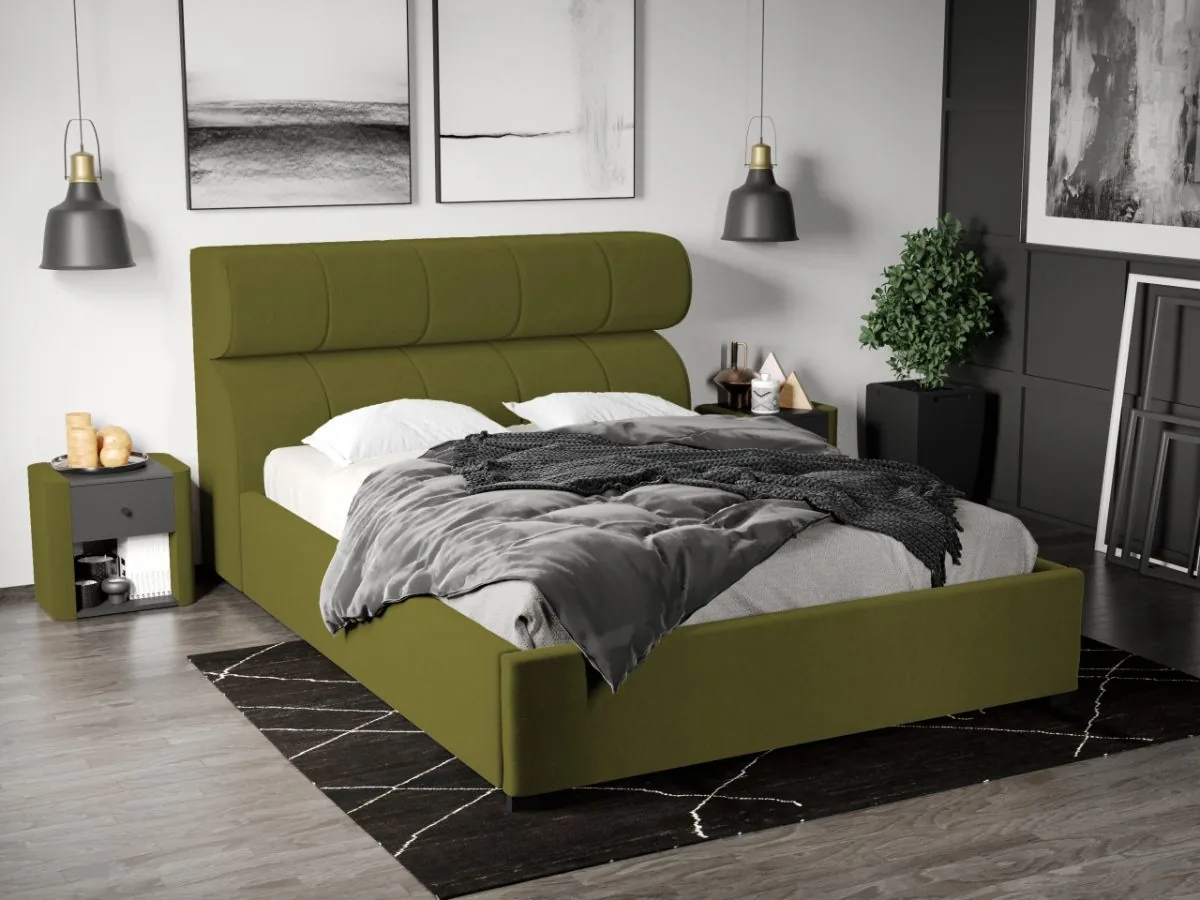 Mobila Laguna Galileo 160x200 Somiera Fixa Verde Velluto