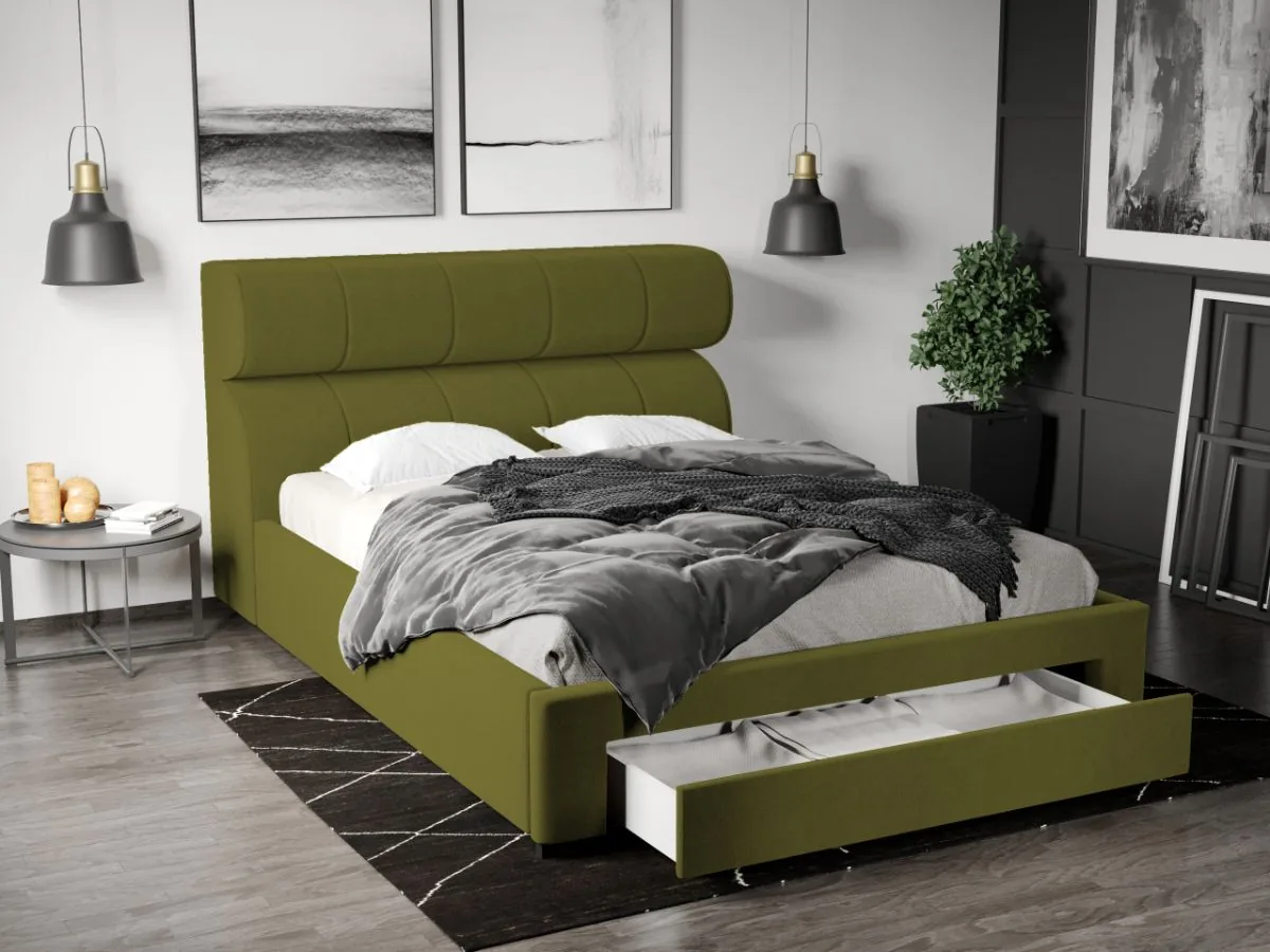 Mobila Laguna Galileo 9 Cu Somiera Si Sertar Verde Velluto