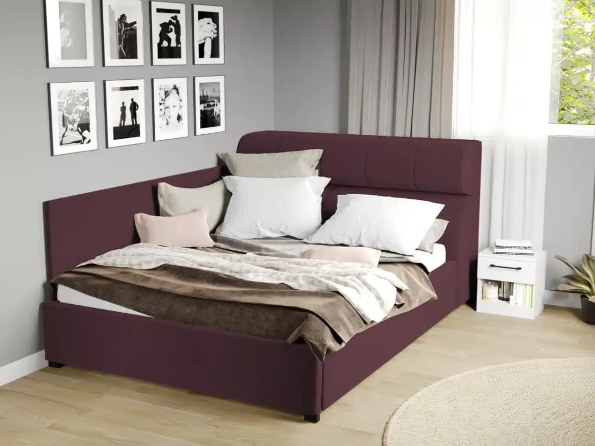 Mobila Laguna Galileo Colt 140x200 Visiniu Velluto 32 Somiera Fixa