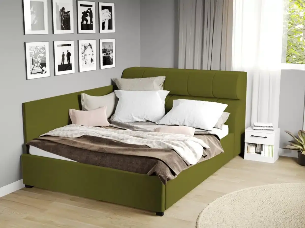 Mobila Laguna Galileo de Colt cu Somiera Fixa 180x200 Verde Velluto 9