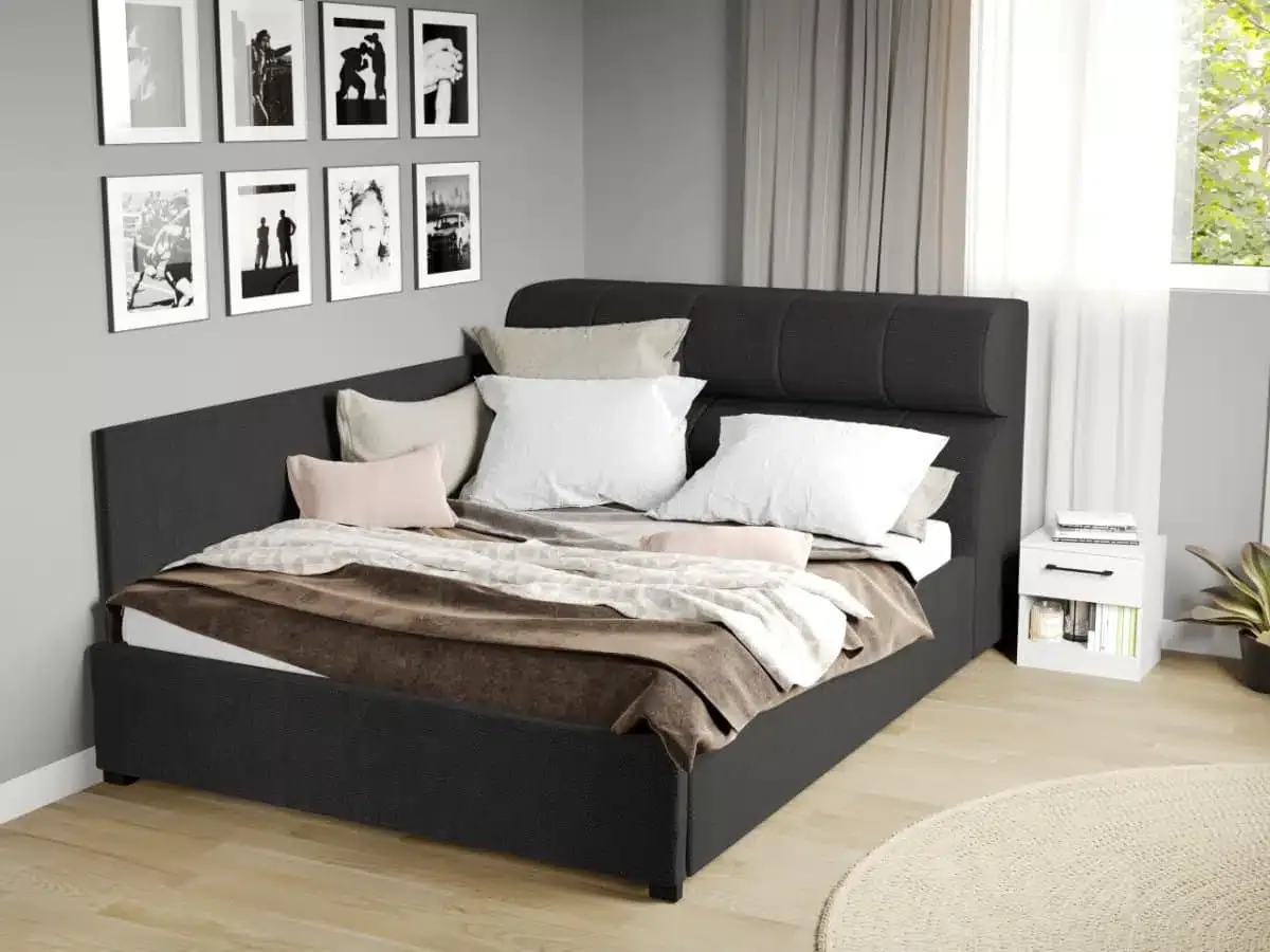 Mobila Laguna Galileo Eden 21 De Colt Cu Somiera Fixa 140x200 Negru
