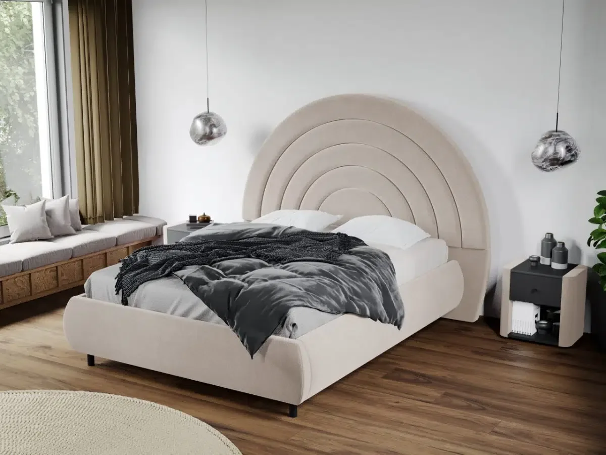 Mobila Laguna Leo 160x200 Tablie Semirotunda Fix Velluto 2 Crem