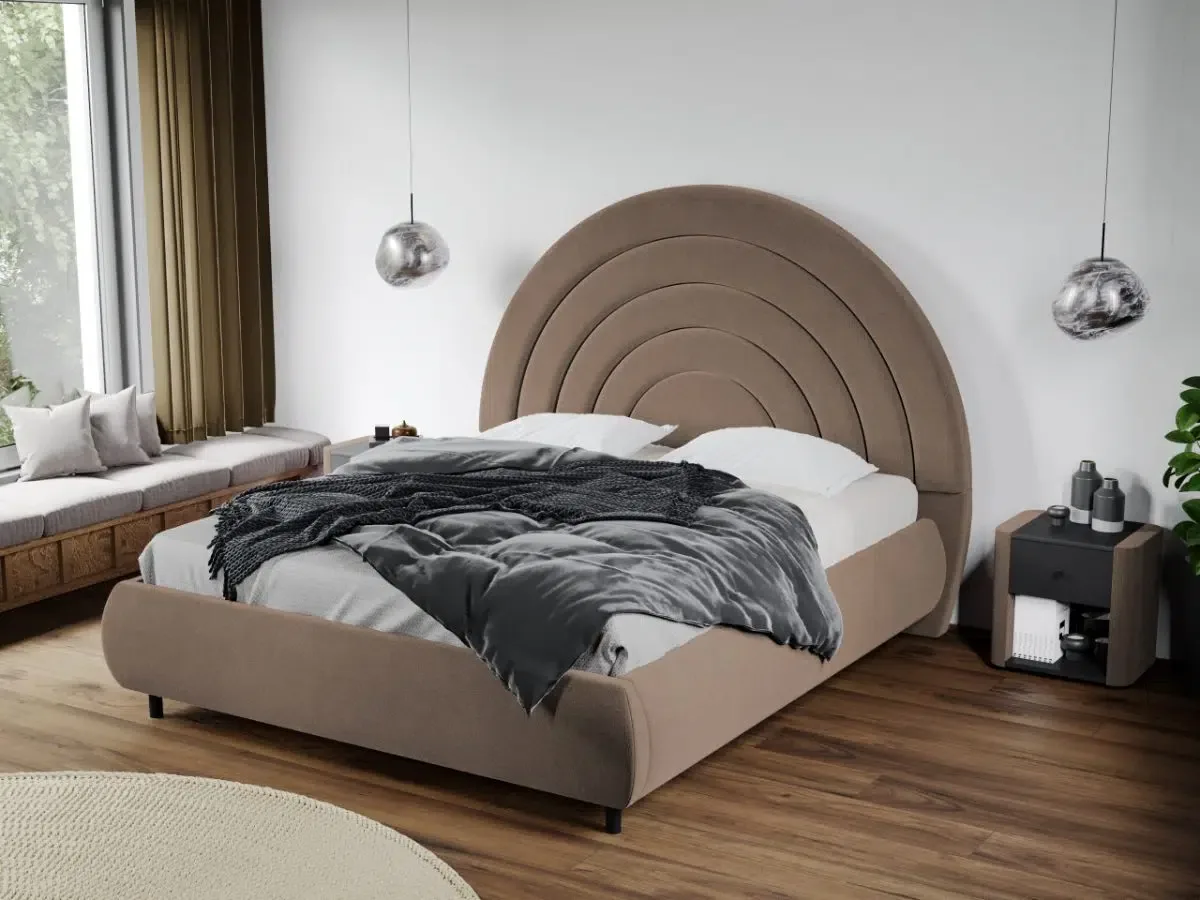 Mobila Laguna Leo 180x200 Cappuccino Velluto 29 Tablie Semirotunda Fix