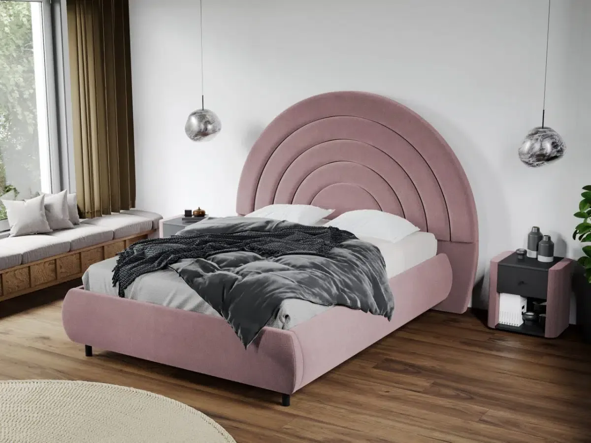 Mobila Laguna Leo cu Tablie Semirotunda Fix 160x200 Roz Velluto 14