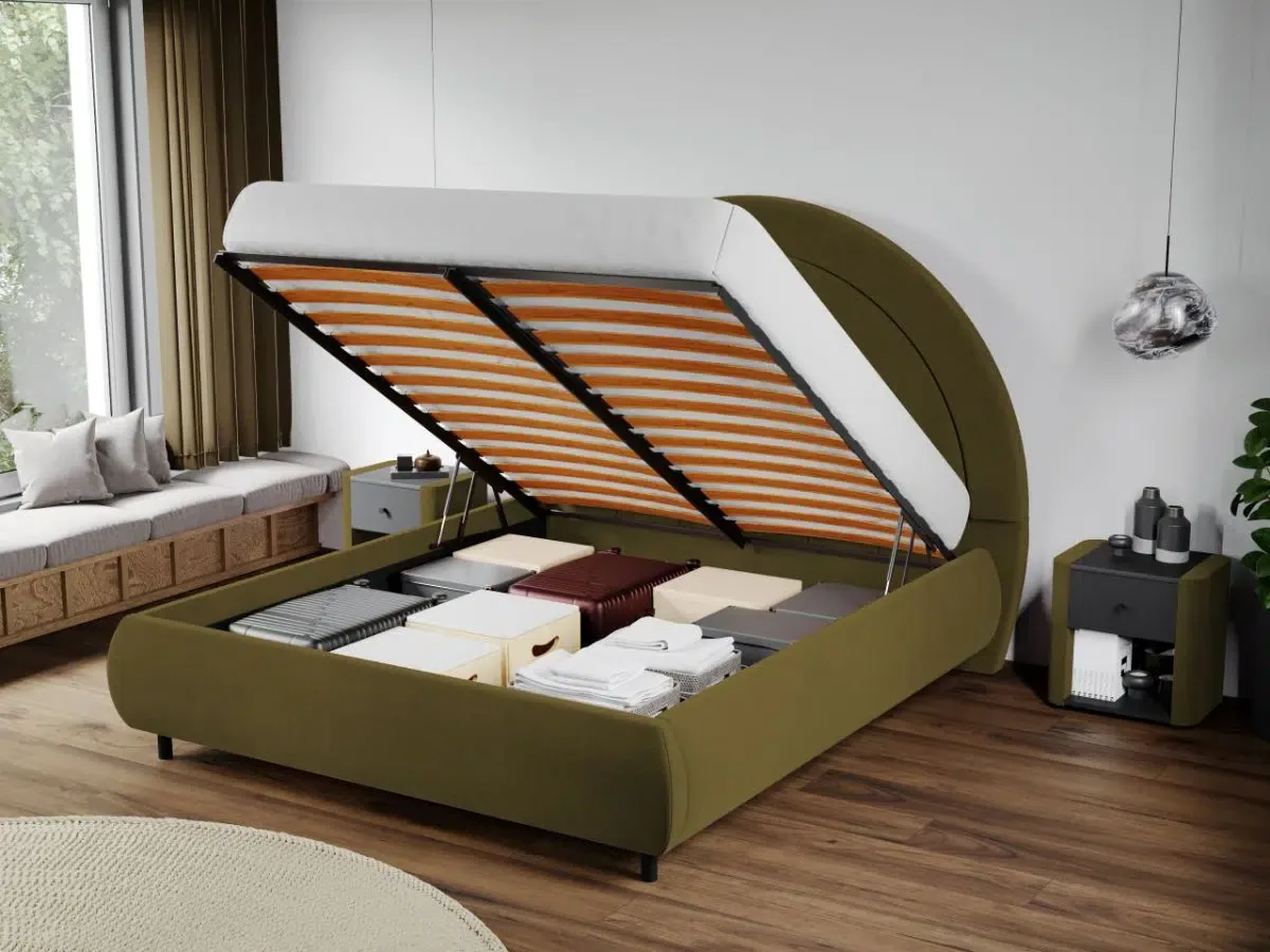 Mobila Laguna Leo cu Tablie Semirotunda Rabatabil 160x200 Verde Velluto 35