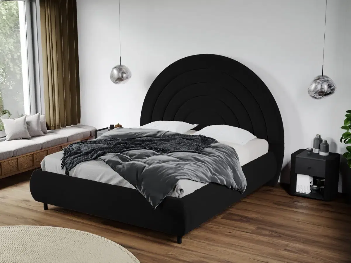 Mobila Laguna Leo Velluto 20 Tablie Semirotunda Fix Negru 180x200