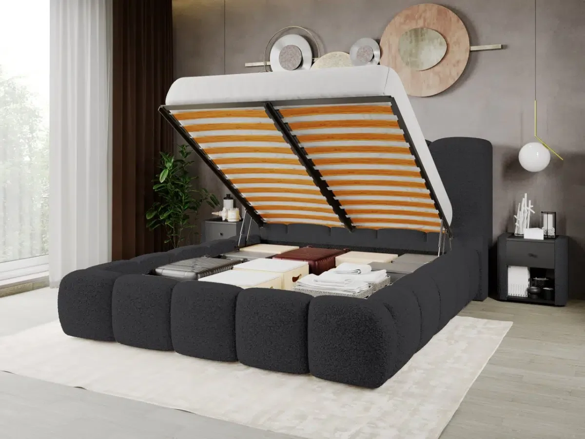 Mobila Laguna Noel Bubble Rolf 7 Gri Inchis 140x200 Cu Lada Depozitare