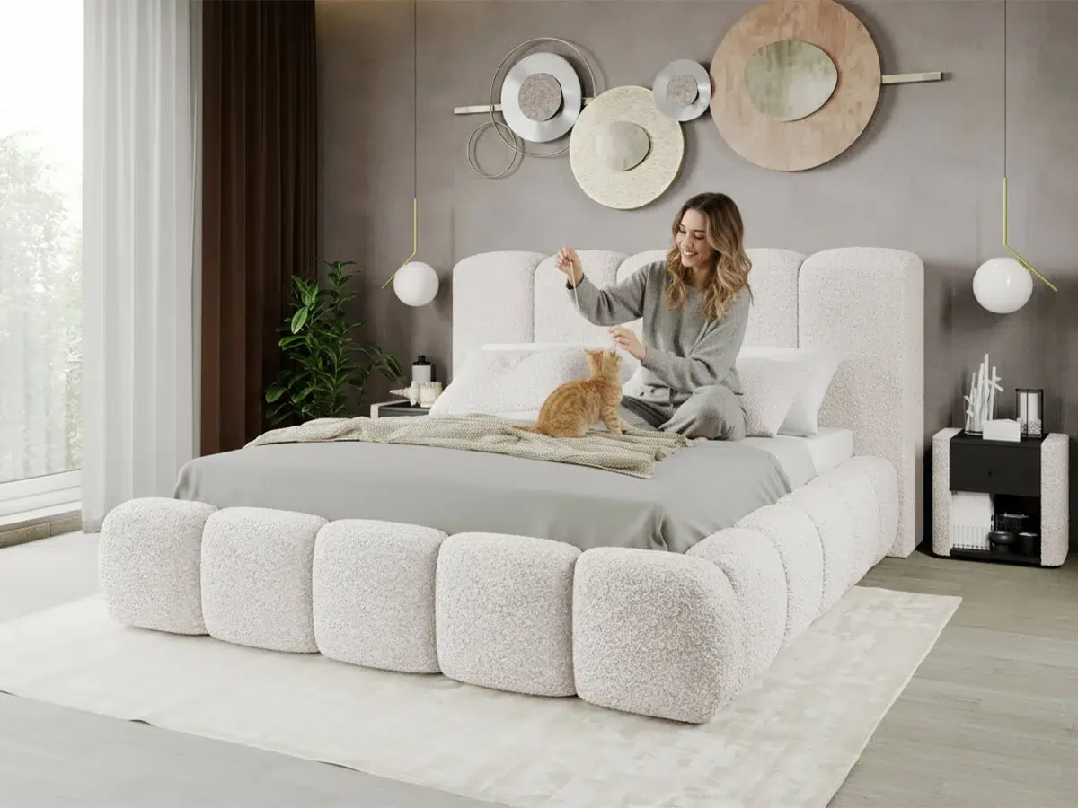 Mobila Laguna Noel Tip Bubble Cu Somiera Fixa 160x200 Rolf 4 Alb