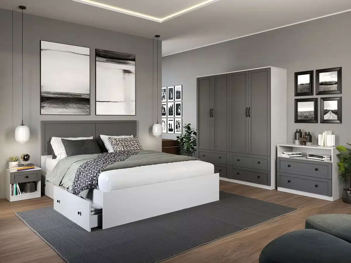 Mobila Laguna Pat Grafit 160x200 Fara Lada - imagine 4