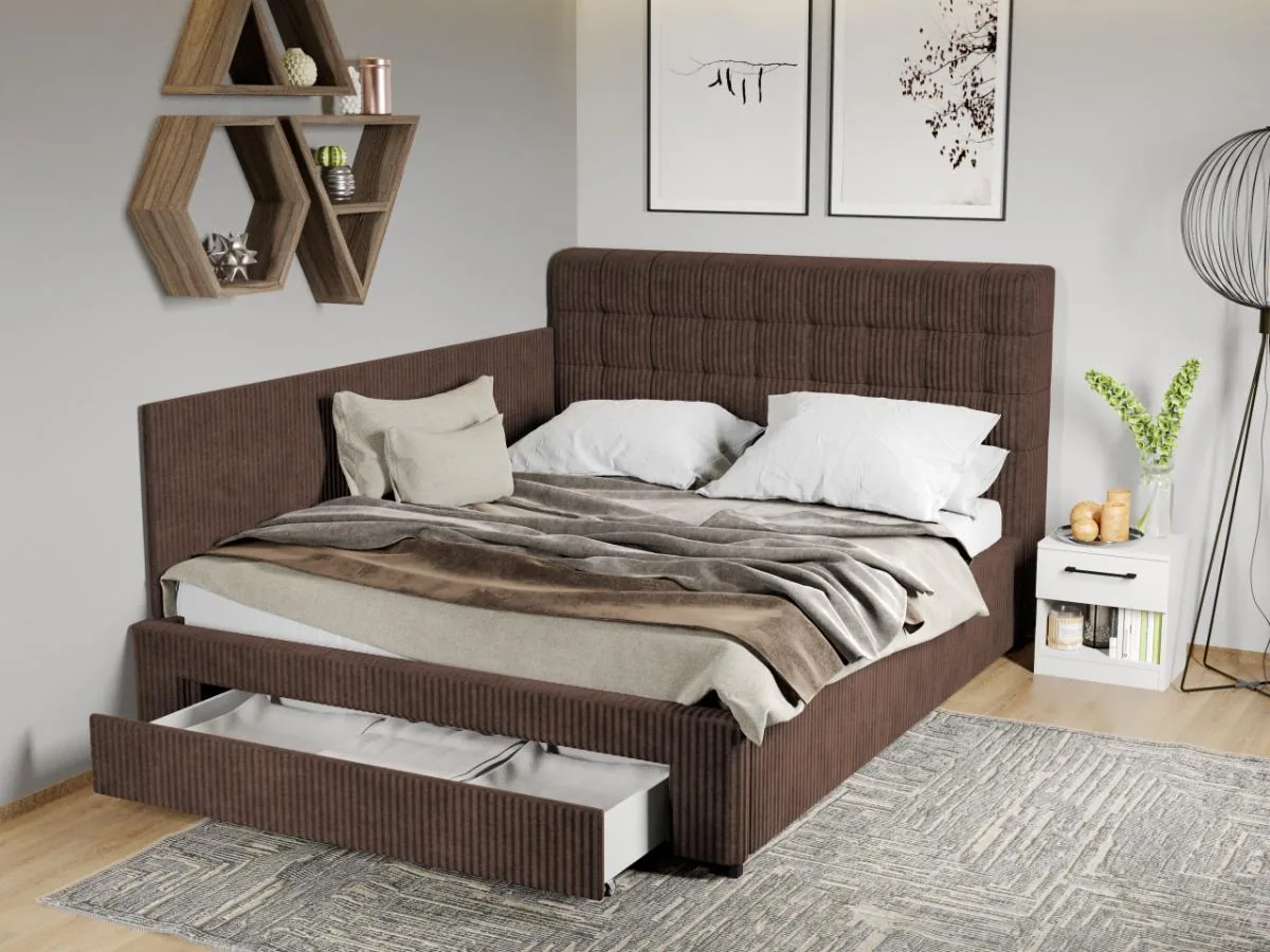 Mobila Laguna Rivo 160x200 cu Somiera si Sertar Poso 06 Maro