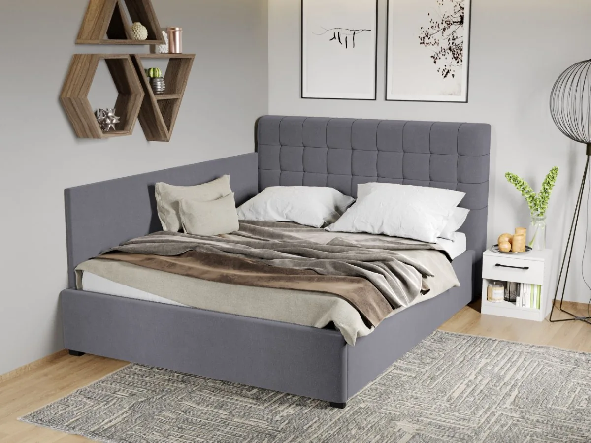 Mobila Laguna Rivo de Colt 160x200 Gri Swing 17 cu Somiera Fixa