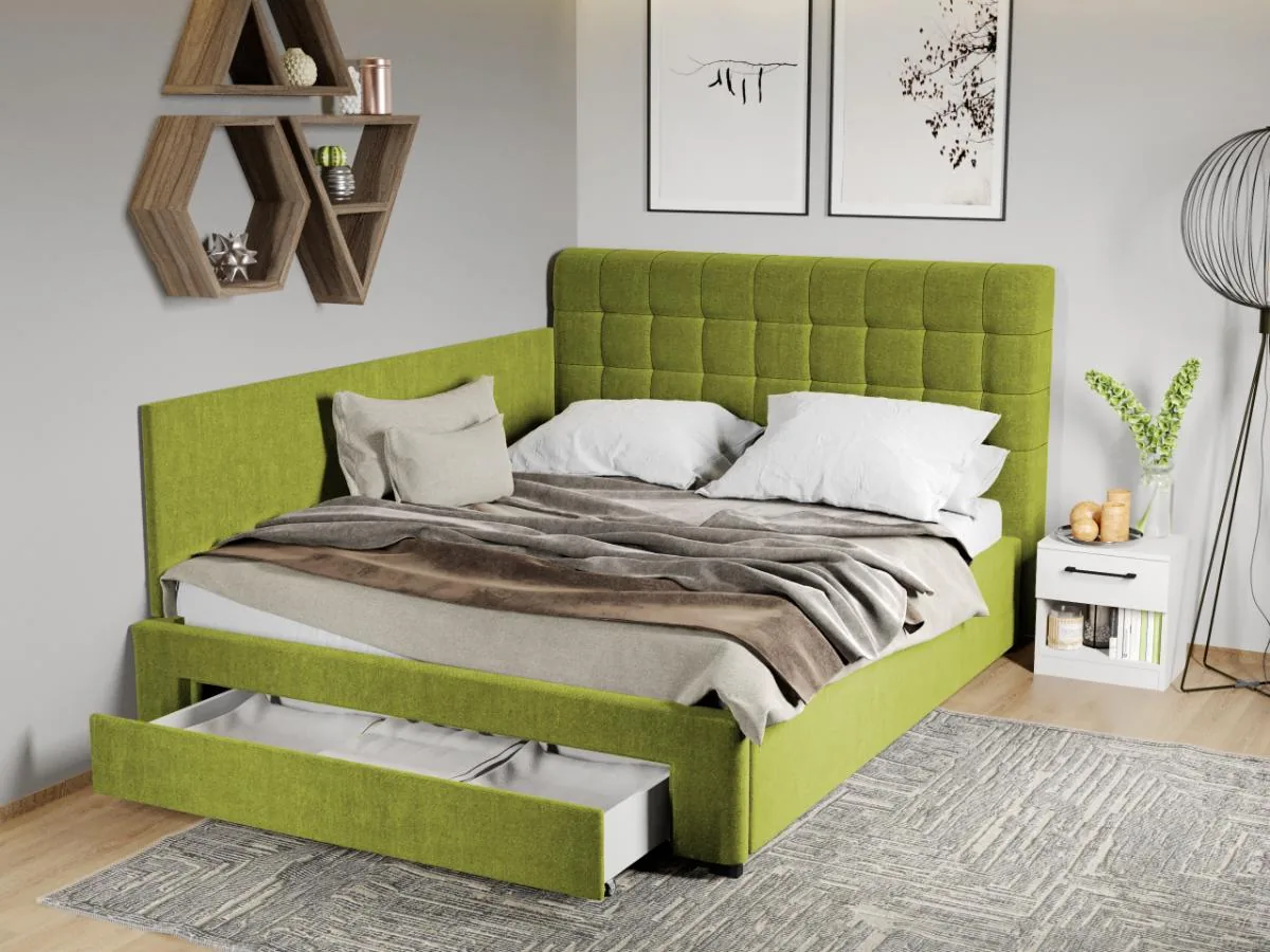 Mobila Laguna Rivo de Colt cu Sertar Verde 160x200