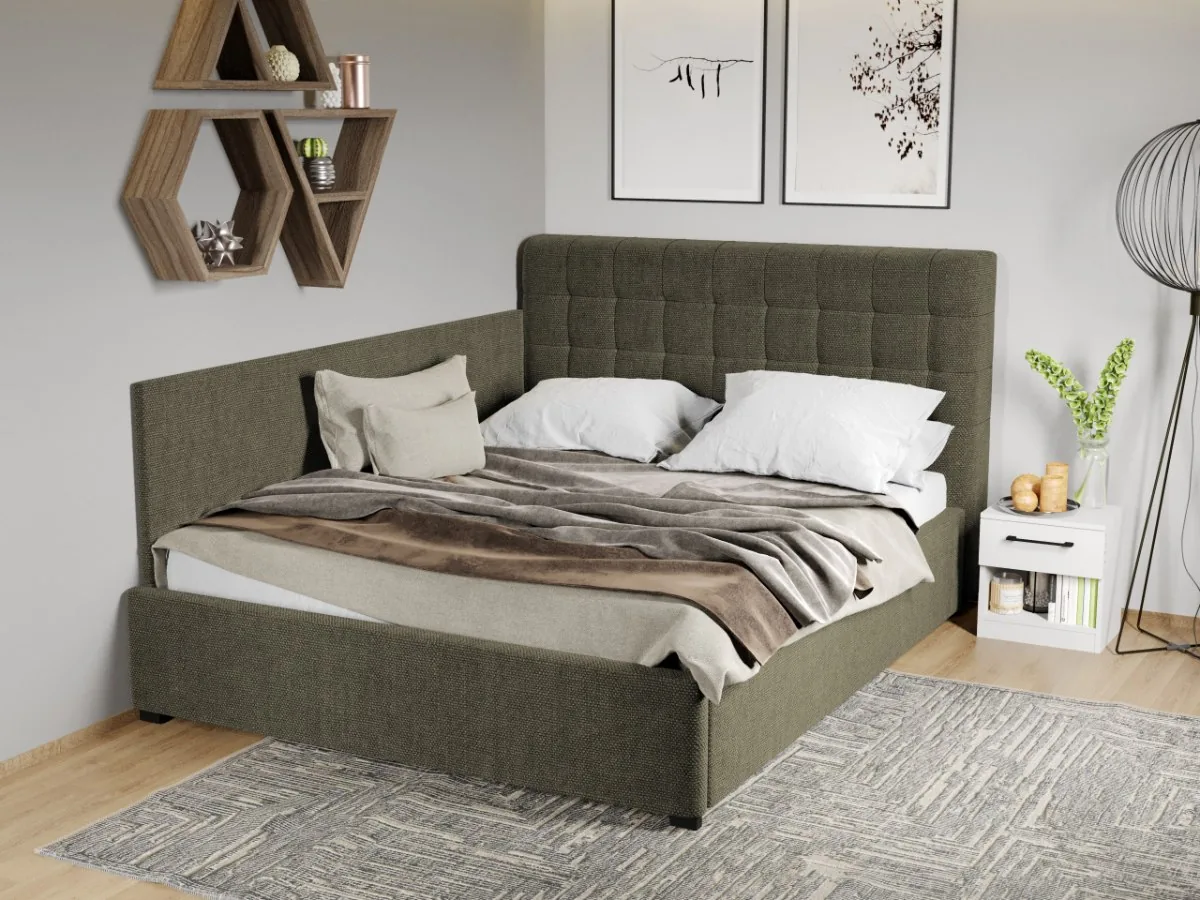 Mobila Laguna Rivo de Colt Eden 12 160x200 cu Somiera Fixa Verde Inchis