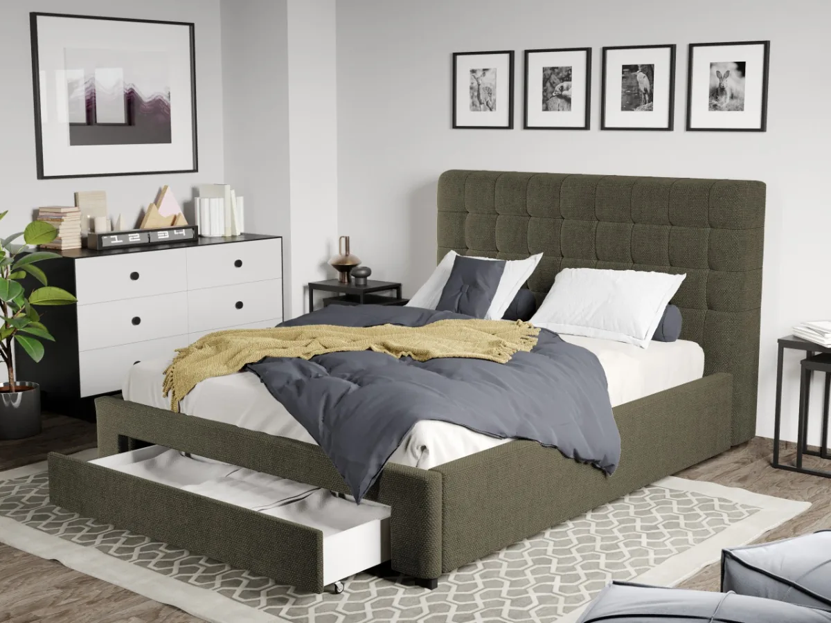 Mobila Laguna Rivo Eden 12 Cu Somiera Si Sertar 160x200 Verde Inchis