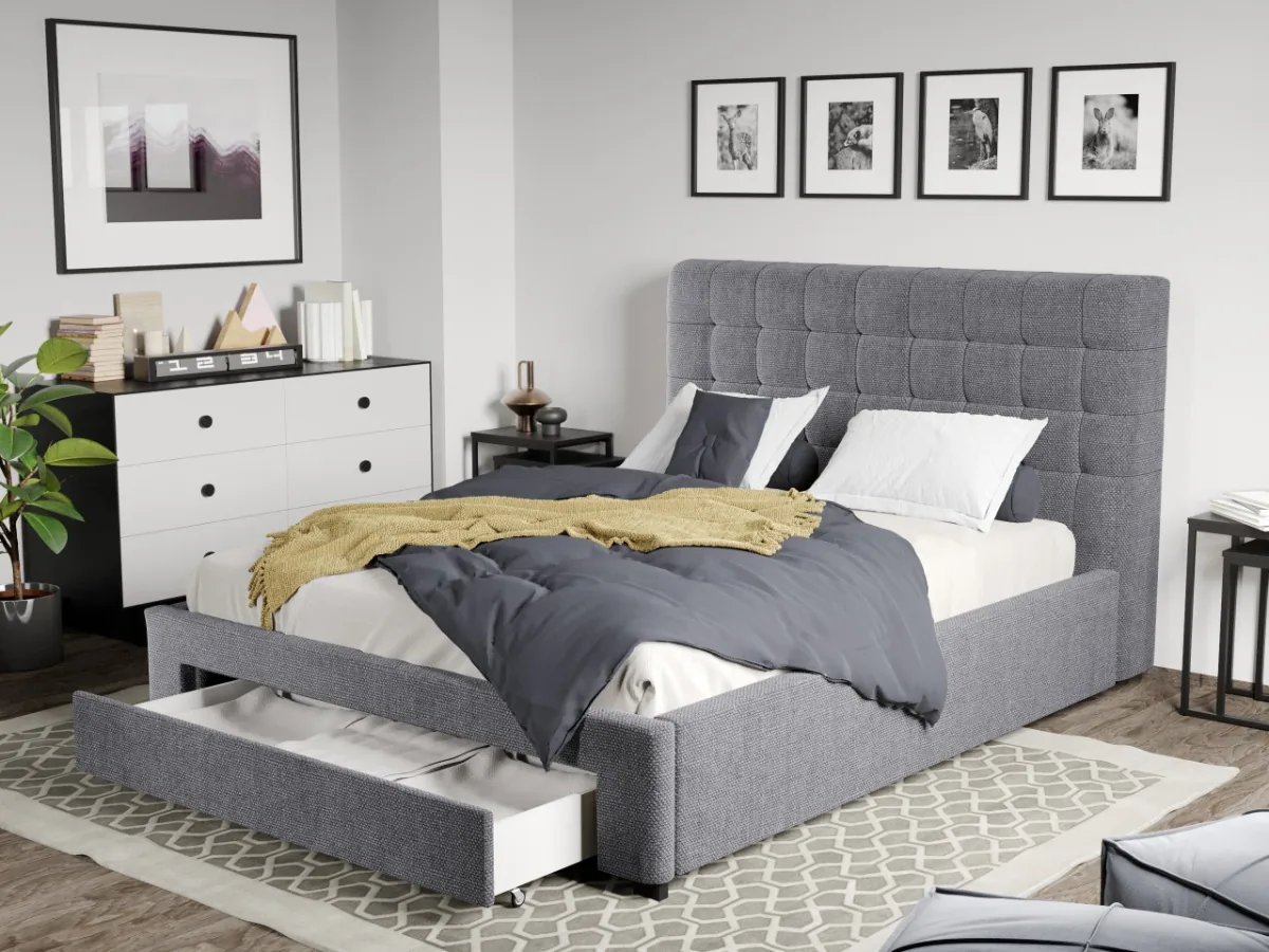 Mobila Laguna Rivo Eden 18 Cu Somiera Si Sertar 160x200 Gri