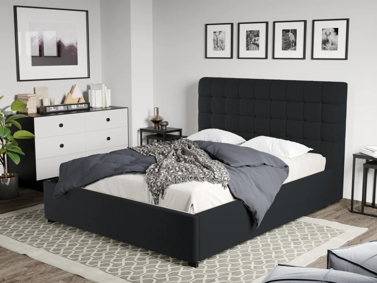 Mobila Laguna Rivo Falcone 14 Cu Somiera Fixa Negru 140x200