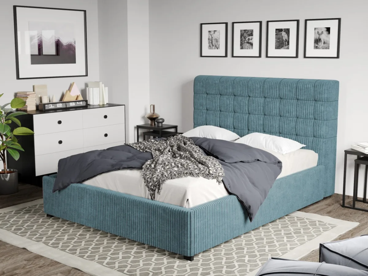 Mobila Laguna Rivo Poso 26 160x200 cu Somiera Fixa Albastru Deschis
