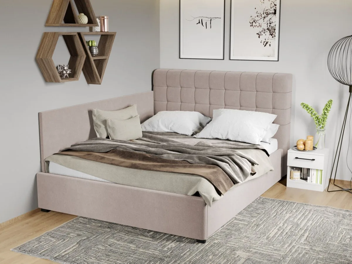 Mobila Laguna Rivo Swing 2 Pat de Colt Cu Somiera Fixa 160x200 Bej