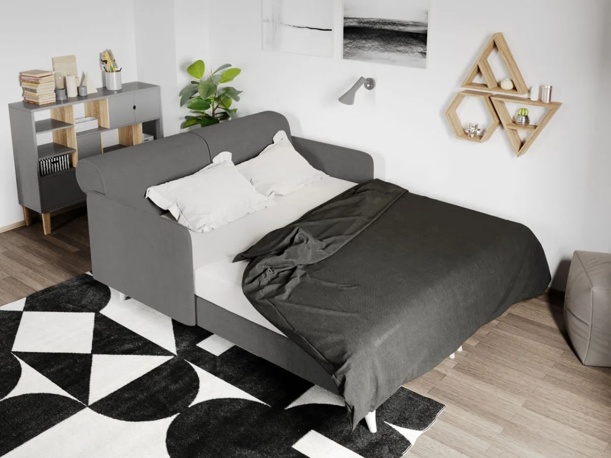 Mobila Laguna Round Fix Divan Dublu Gri Deschis - imagine 2