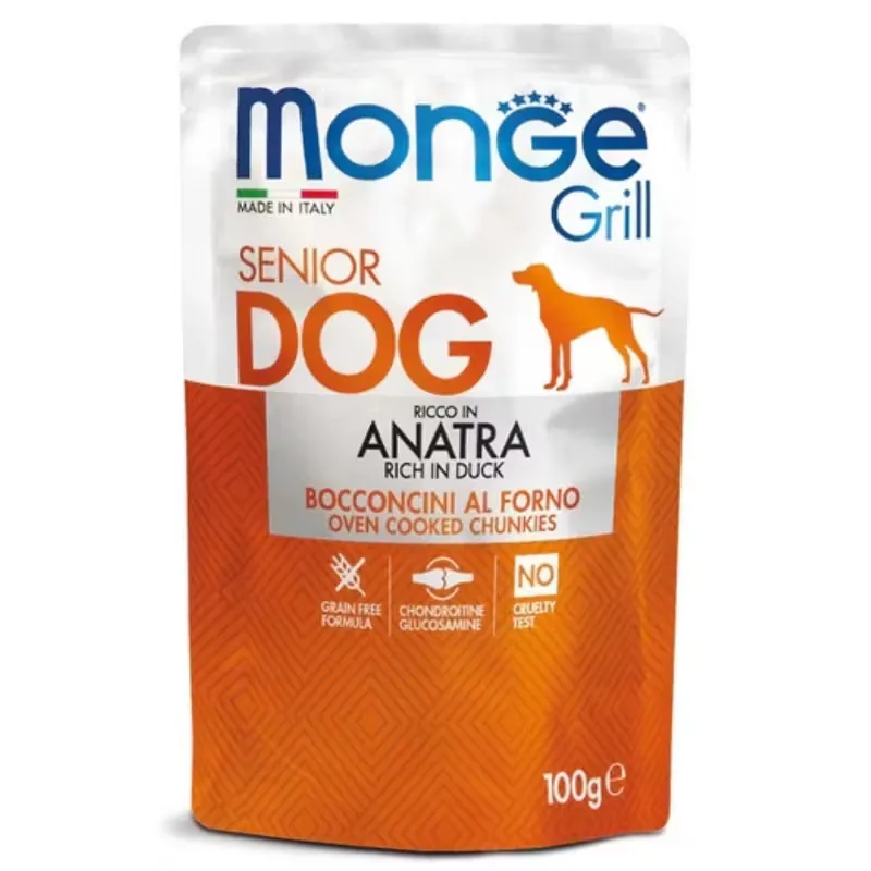 Hrana Umeda pentru Caini Monge Grill Senior Dog Piept Rata 100g