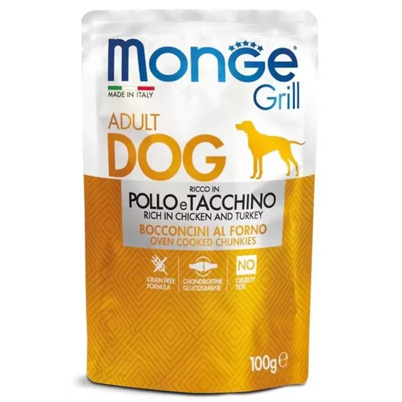 Hrana Umeda pentru Caini Monge Grill Adult Dog Pui & Curcan 100g