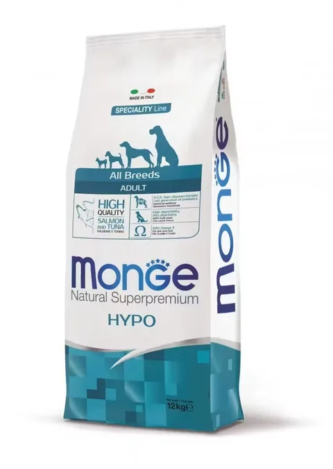Hrana Caini Monge Superpremium Hypoallergenic Adult All Breeds Somon & Ton 12kg