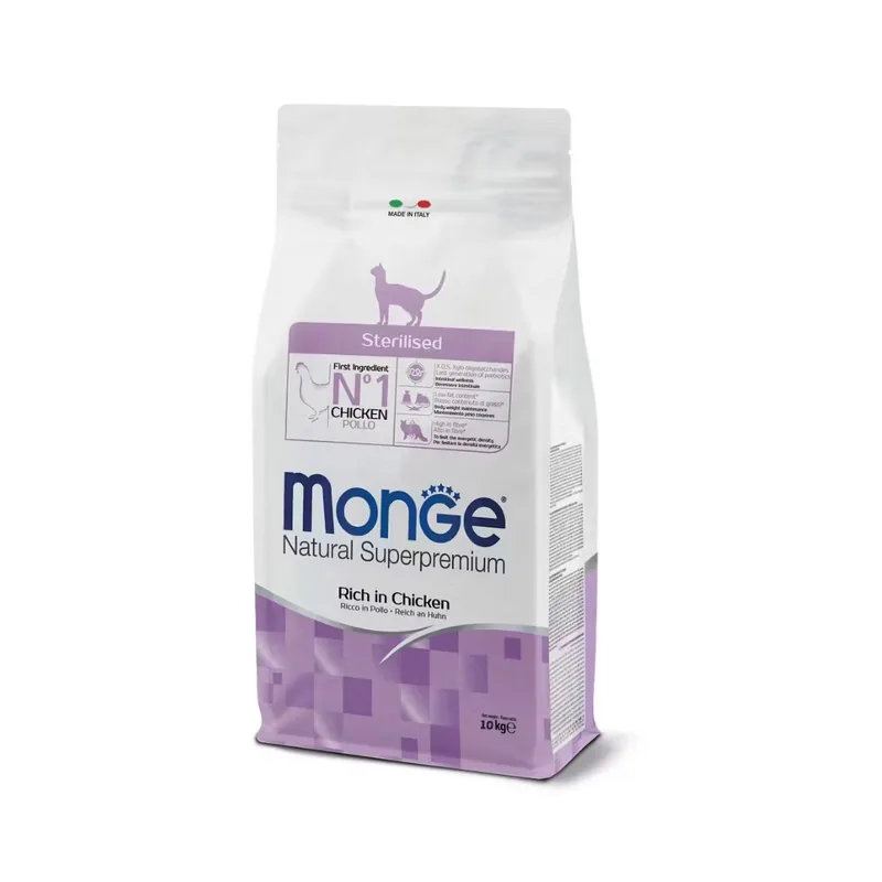 Hrana Uscata Pisici Monge Natural Superpremium Sterilised Pui 10kg