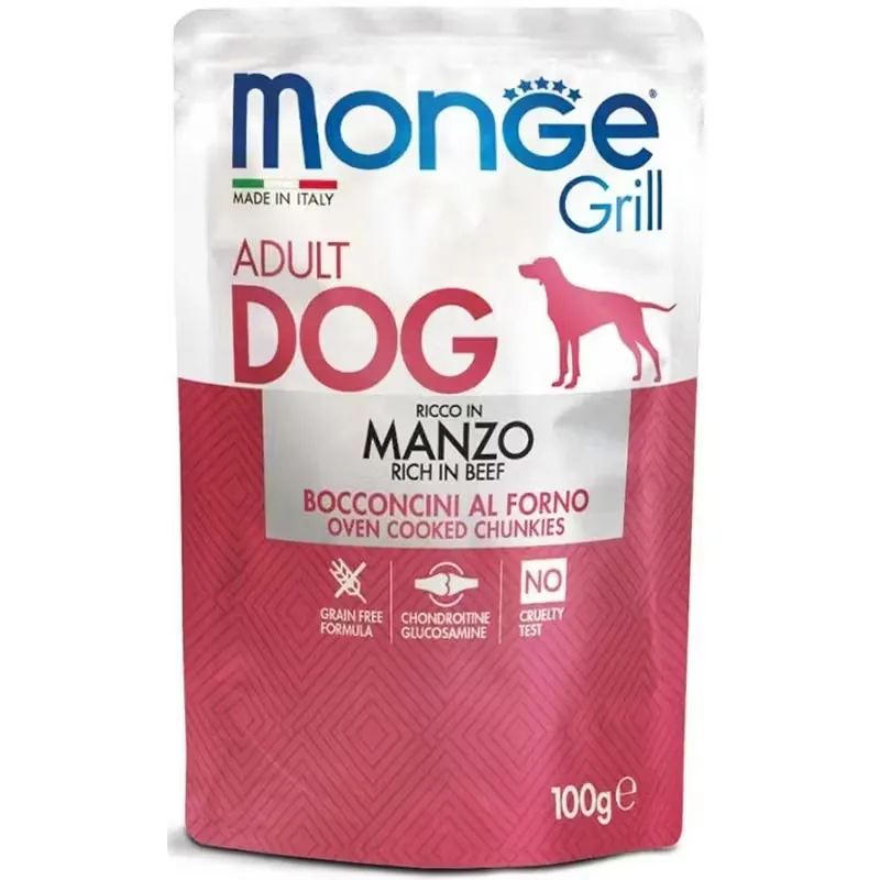 Hrana Umeda pentru Caini Monge Grill Adult Dog Vita 100g