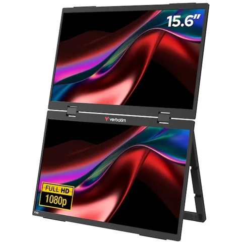 Monitor Portabil Dual Verbatim 15.6inch Negru