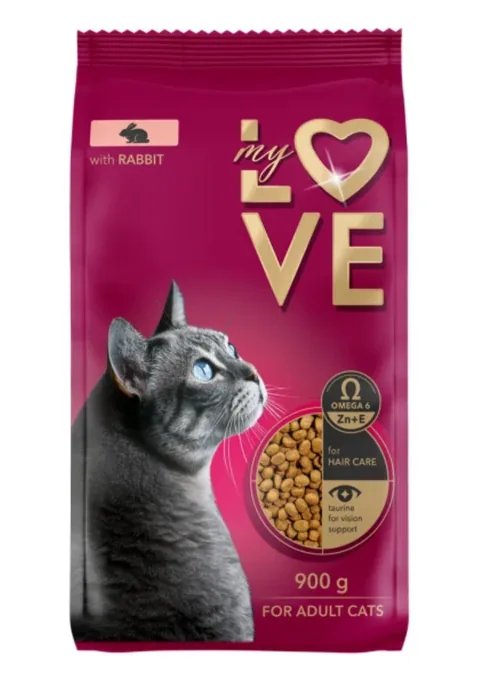 Hrana Uscata Pentru Pisici My Love Iepure Adult 900g