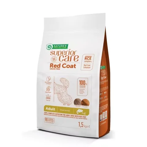 Hrana Uscata Natures Protection Red Coat Somon Fara Cereale Adult RaseMici 1.5kg