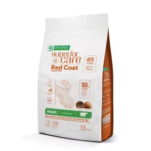 Hrana Caini Natures Protection Red Coat Grain Free Lamb Adult Rase Mici 1.5kg